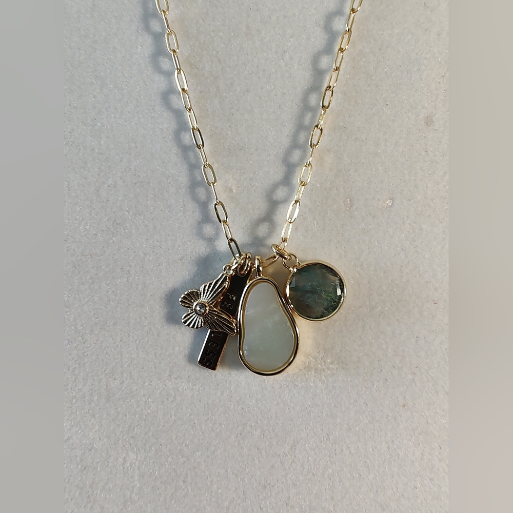 Vintage Marked (LA CN) 14k GP Charm  Necklace - Includes 4 Charms 18"